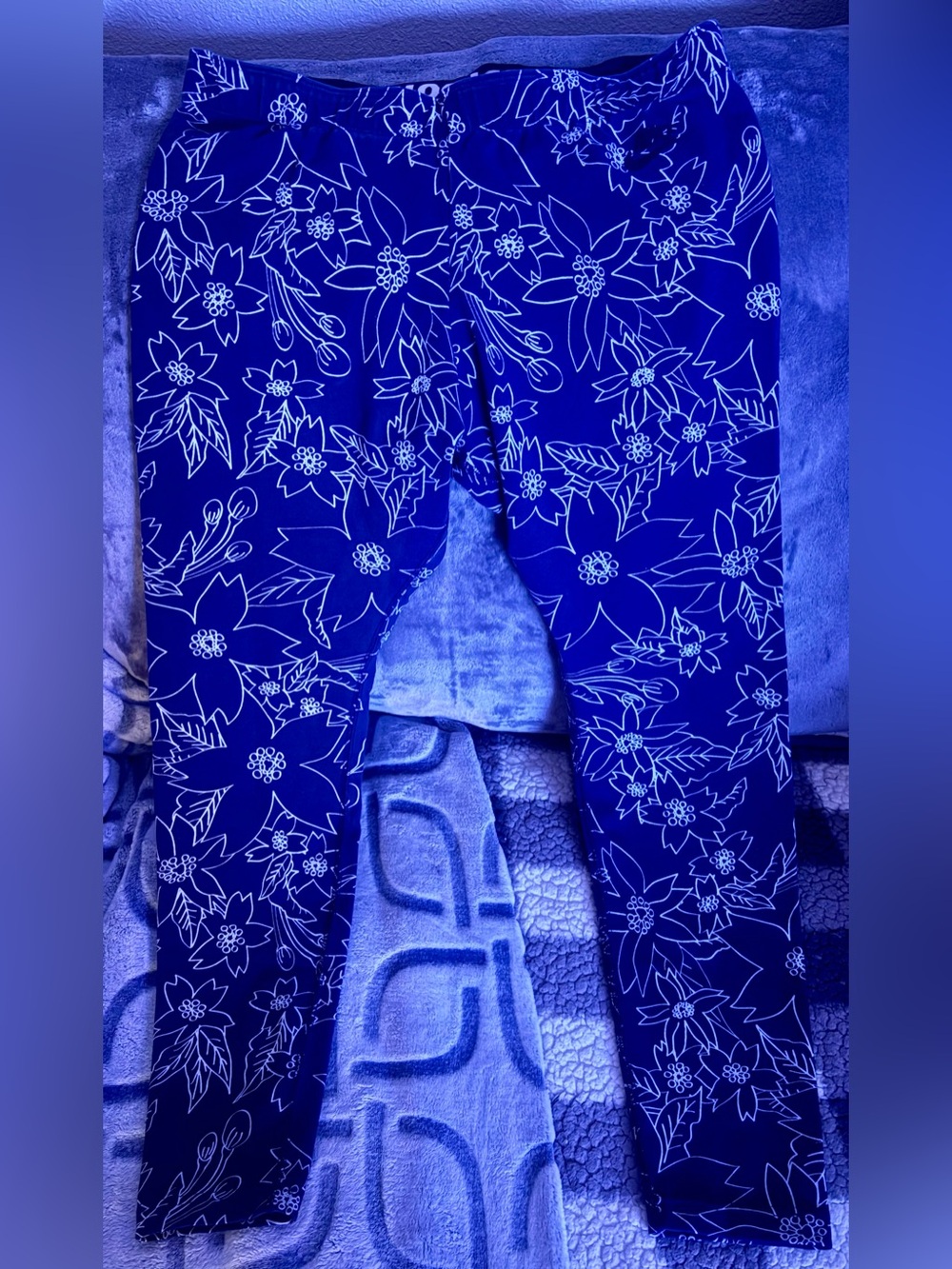Nike Women's Floral Just Do It Leggings Yoga Pants Navy/White 823703-410 Large